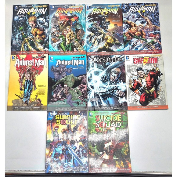 DC Comics-Lot of 10: Aquaman Animal Man Constantine Shazam!Suicide Squad